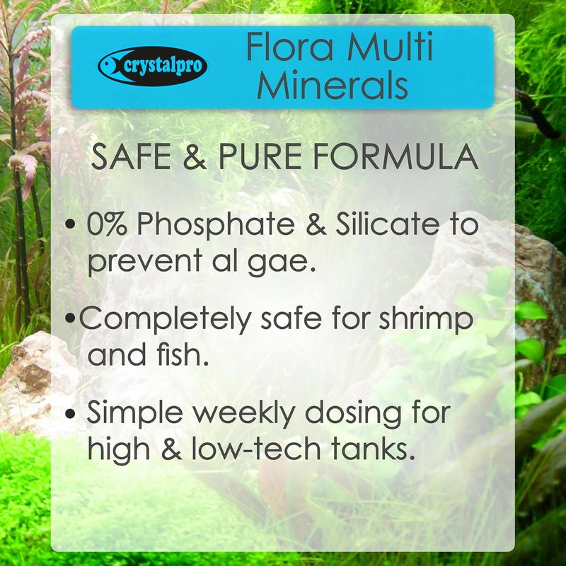 crystalpro Flora Multi Minerals Aquarium Plant Fertilizer - All in One Aquarium Fertilizer for Fast Growing Healthy Plants - Plant Food for Root and Leaf Development (16.9 Fl Oz) - Image 3
